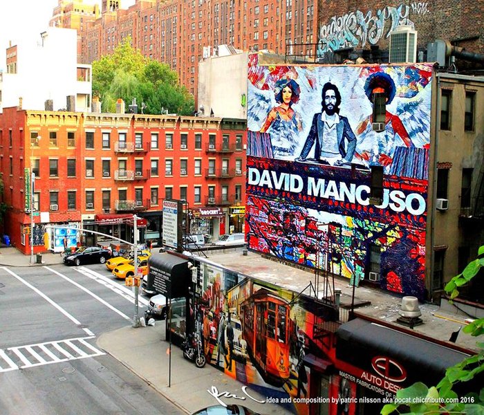 A mural dedicated to the New York City, Usa Dj David Mancuso famoius for his Loft style parties in the 1970's